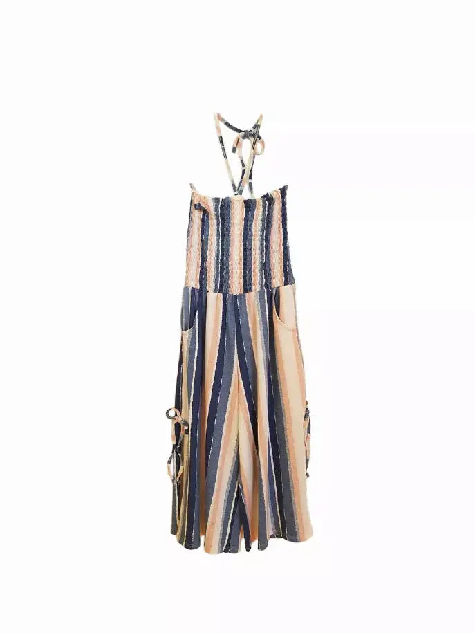 Beau-tie Stripe Smocked Romper Tru Luv