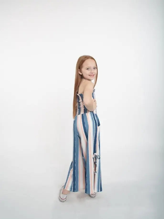 Beau-tie Stripe Smocked Romper Tru Luv