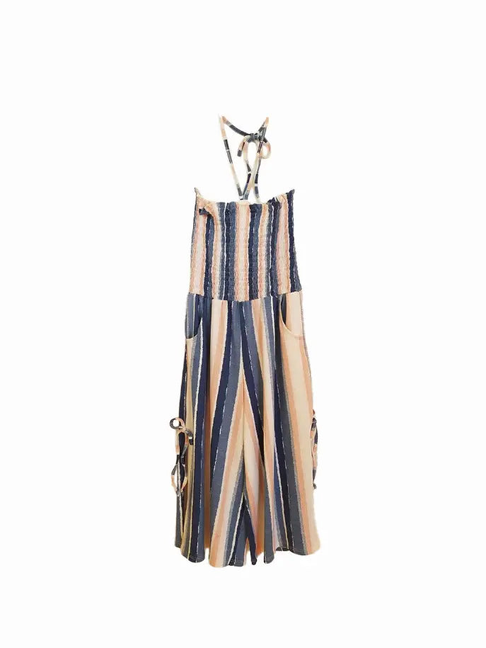 Beau-tie Stripe Smocked Romper Tru Luv