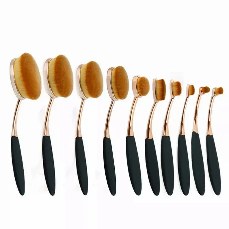 Beauty Experts Set of 10 Oval Beauty Brushes Vista Shops