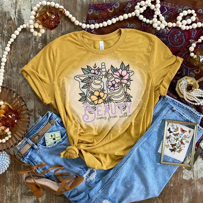 Beauty Is Within Bleached Shirt CK's Boutique