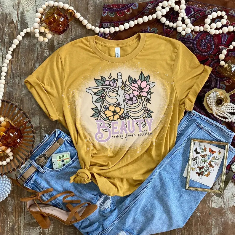 Beauty Is Within Bleached Shirt CK's Boutique