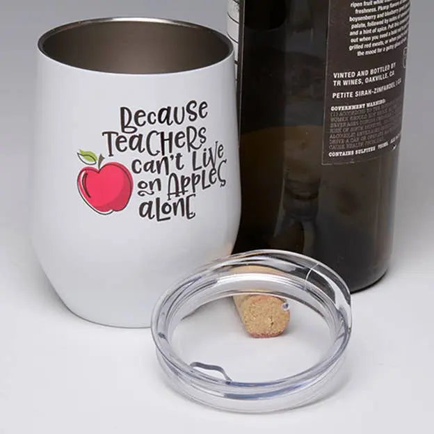 Because Teachers....Stemless Wine Glass Tumbler LIANE FRIED STUDIO
