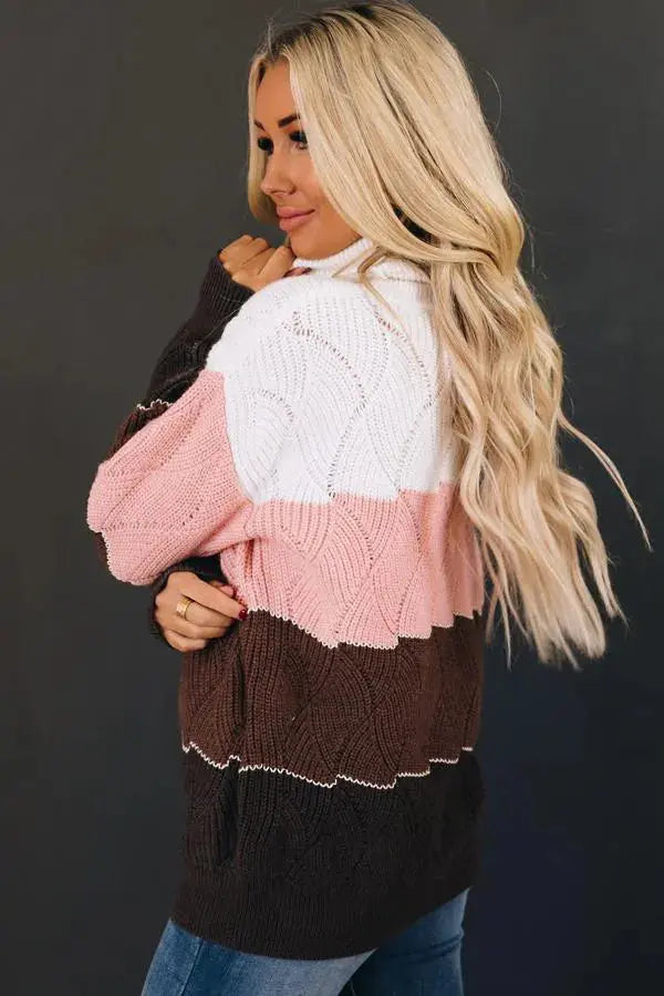 Beck Striped Turtleneck Sweater Stay Warm in Style