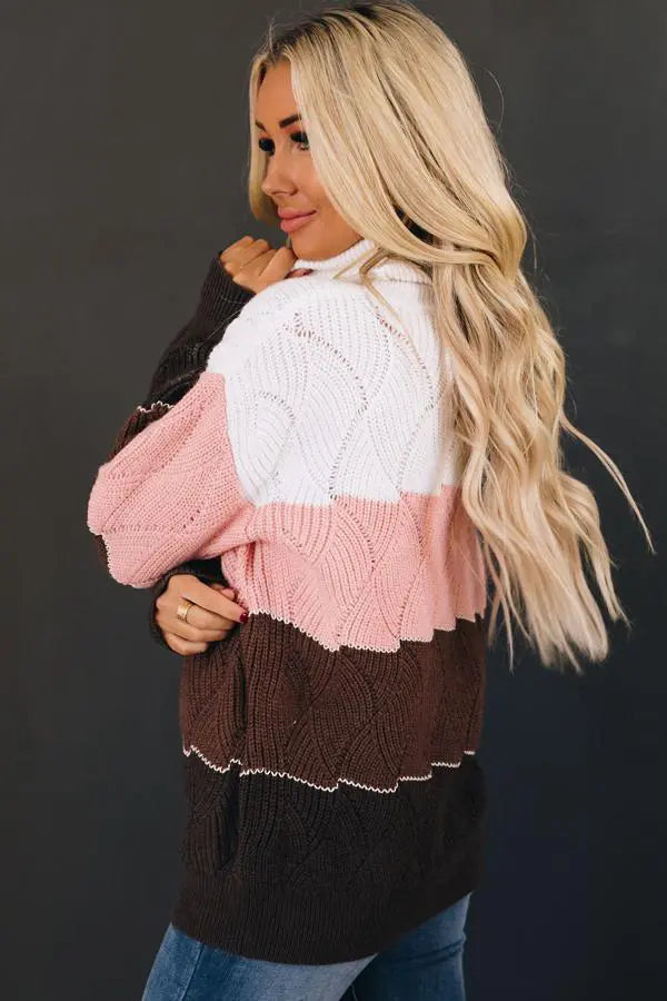 Beck Striped Turtleneck Sweater Stay Warm in Style