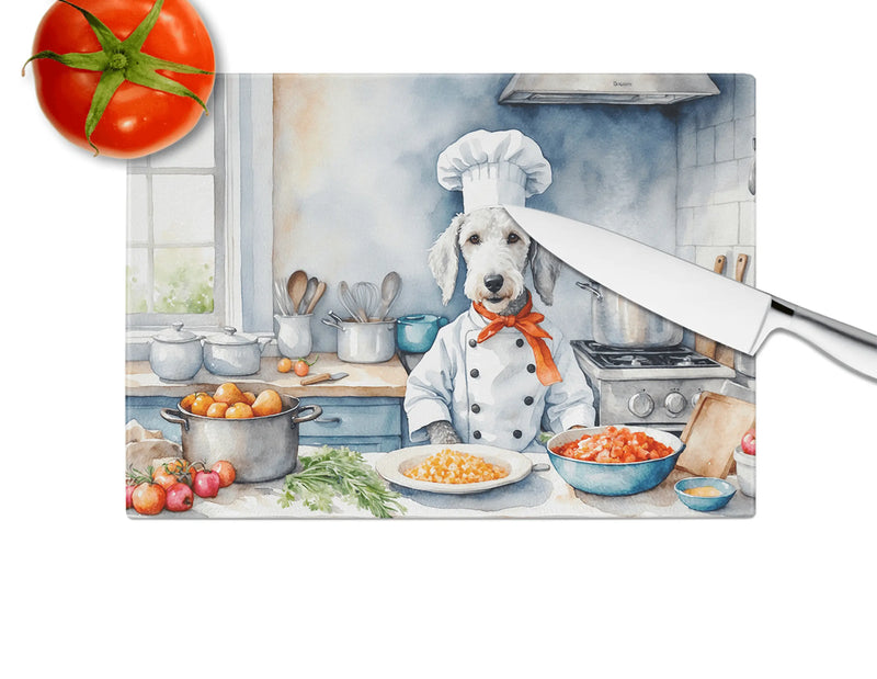 Bedlington Terrier The Chef Glass Cutting Board Caroline's Treasures