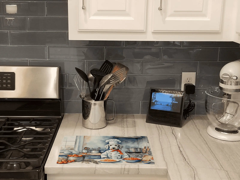 Bedlington Terrier The Chef Glass Cutting Board Caroline's Treasures