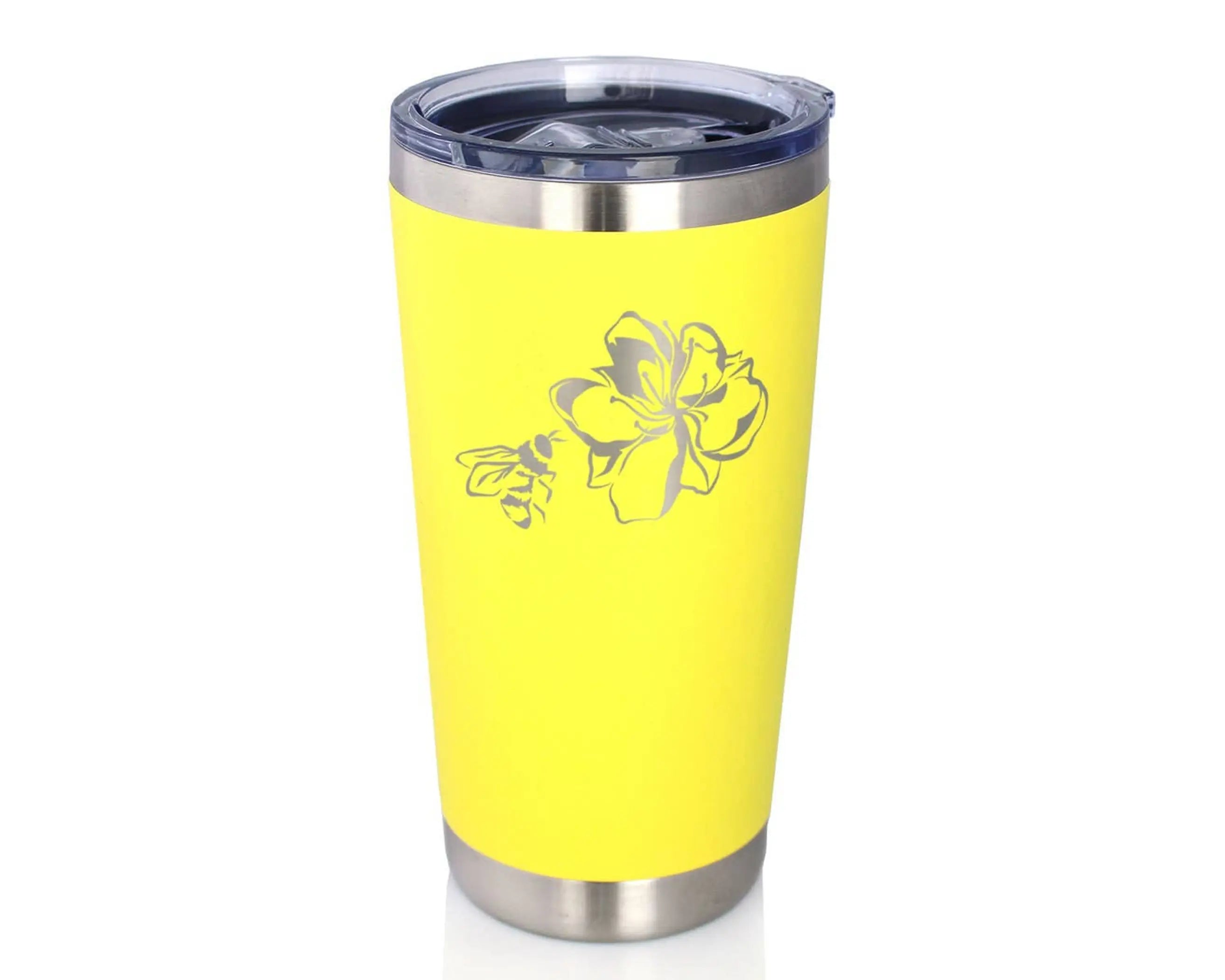 Bee Flower Insulated Travel Tumbler - Garden Gifts and Decor Bevvee