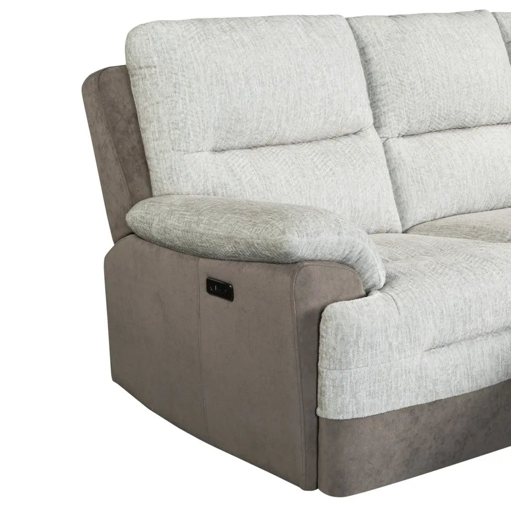 Beige And Brown Fabric Sleeper L Shaped Three Piece Sofa and Storage Chaise Sectional Homeroots Living Room