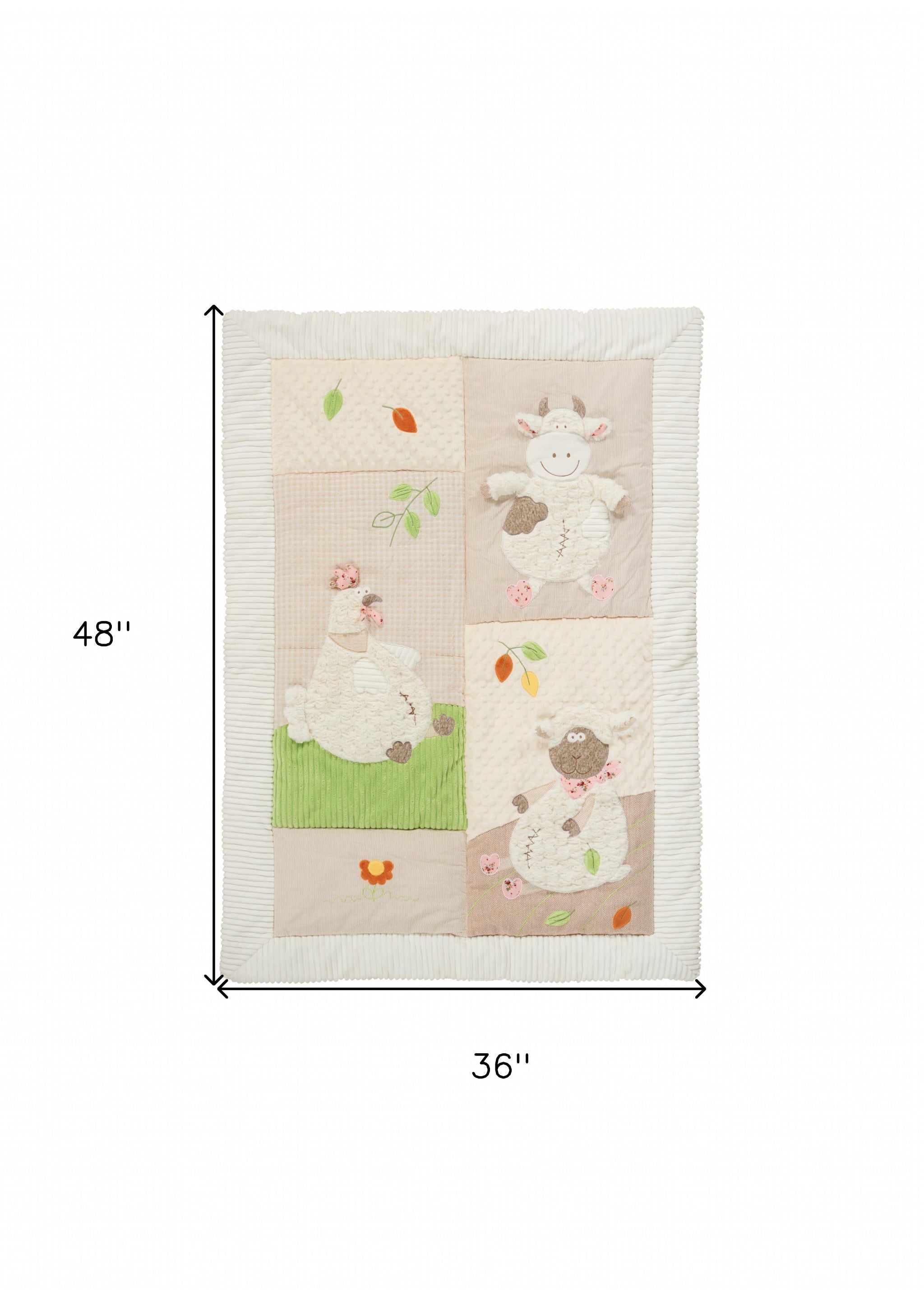 Beige Green And White Polyester Quilt Homeroots Bed & Bath