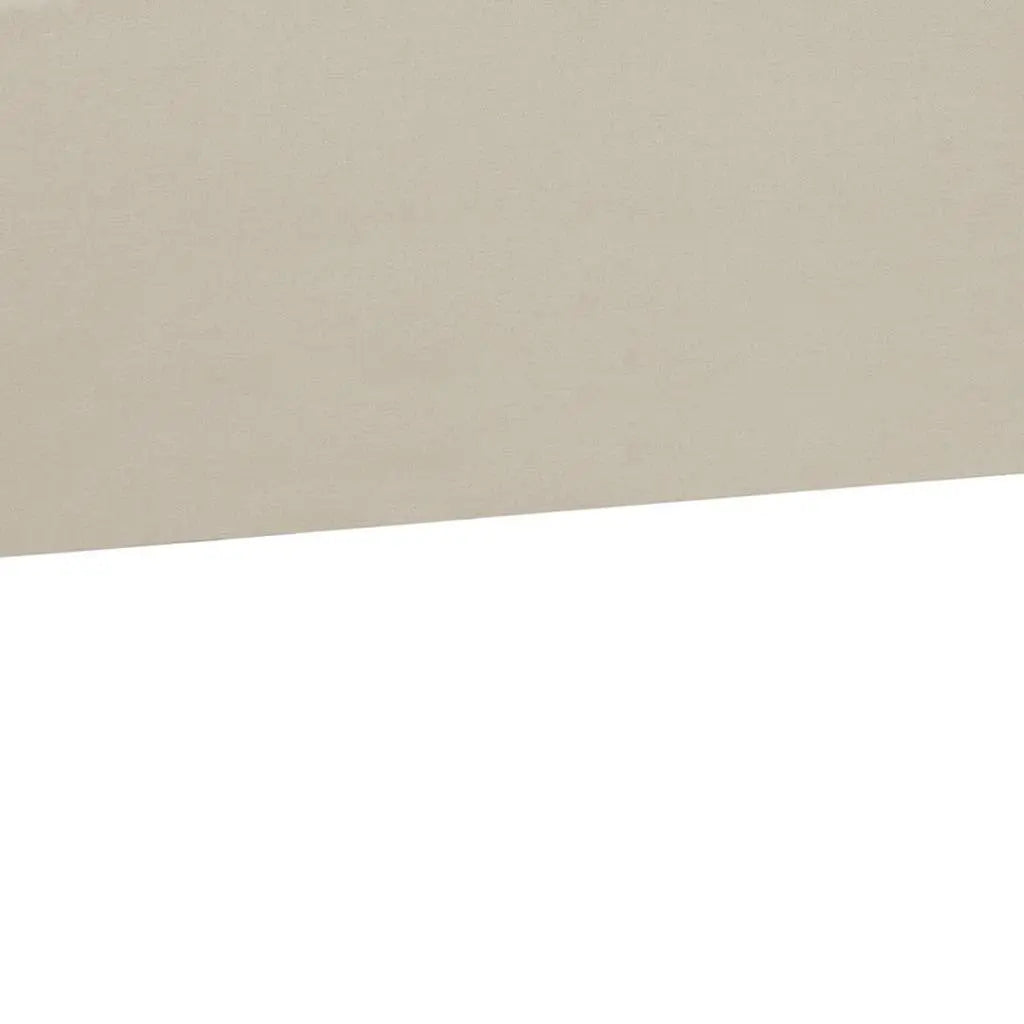 Beige Linen Blend Upholstered Arched Full Headboard With Nail Head Trim - GreatEagleInc