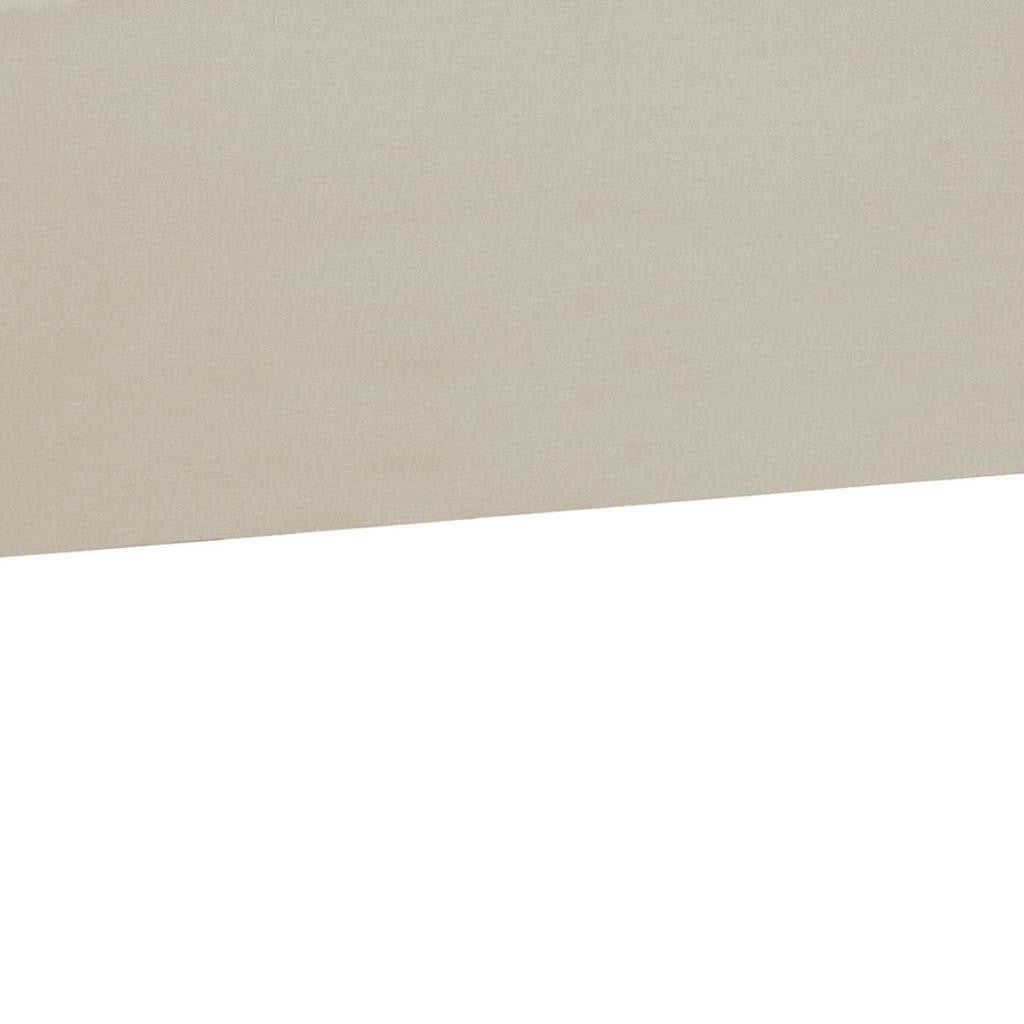Beige Linen Blend Upholstered Arched Full Headboard With Nail Head Trim - GreatEagleInc