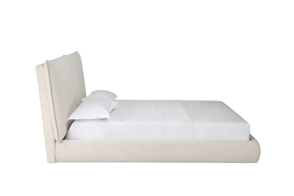 Beige Tufted Boucle Queen Bed Frame Homeroots Bed & Bath