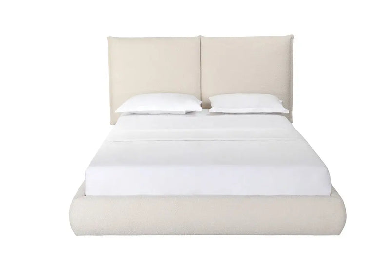 Beige Tufted Boucle Queen Bed Frame Homeroots Bed & Bath
