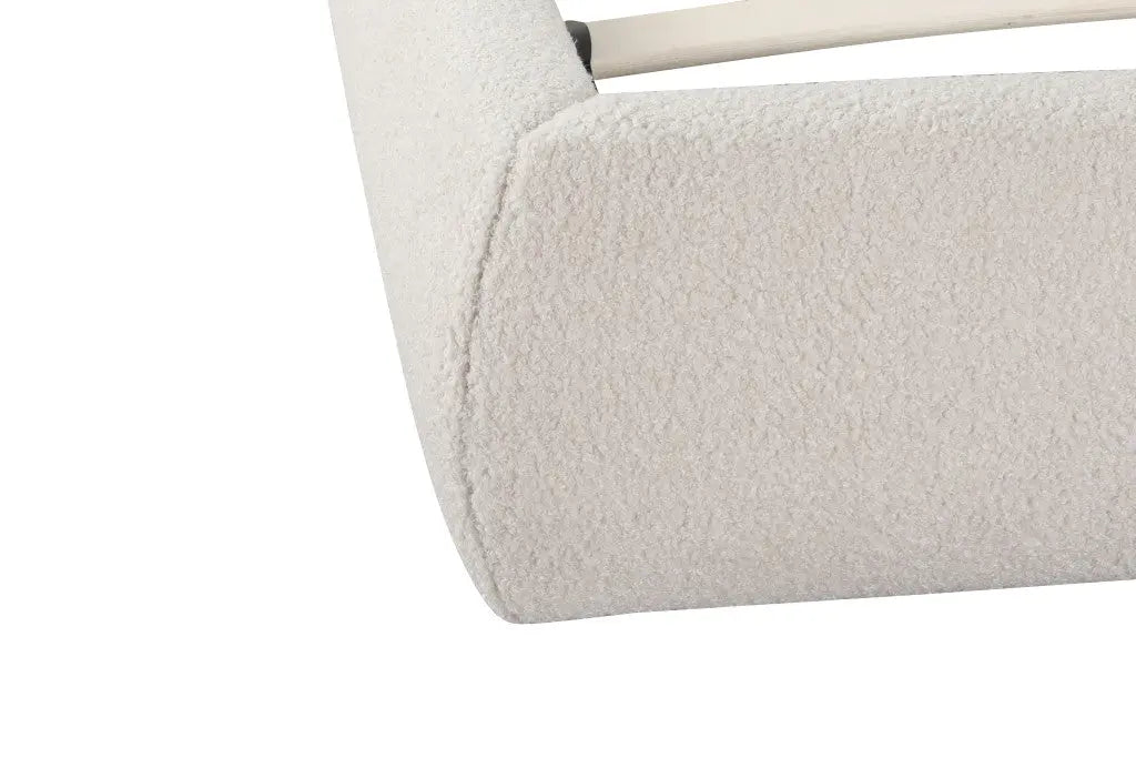 Beige Tufted Boucle Queen Bed Frame Homeroots Bed & Bath