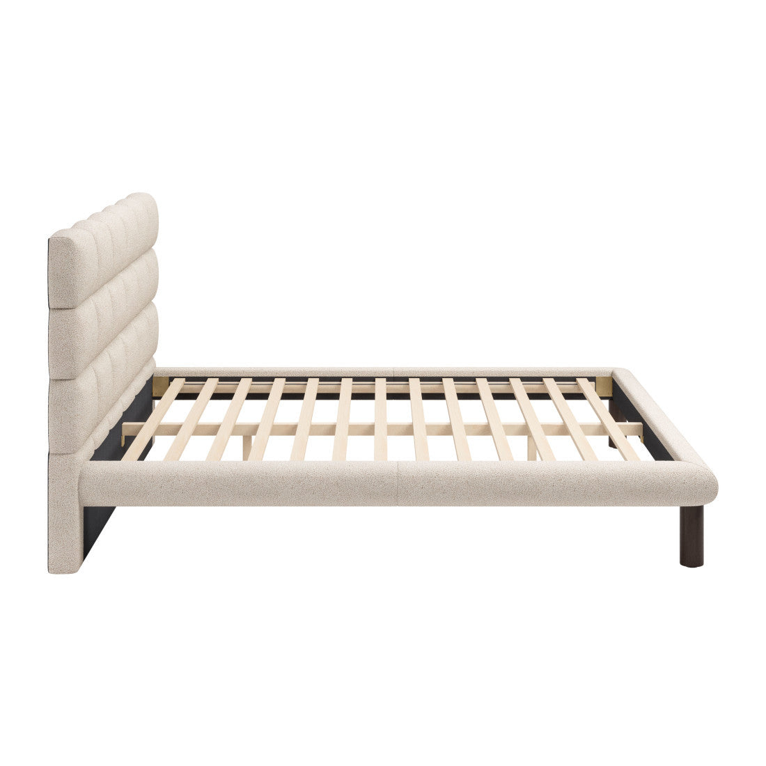 Beige Upholstered King Bed Frame Homeroots Bed & Bath