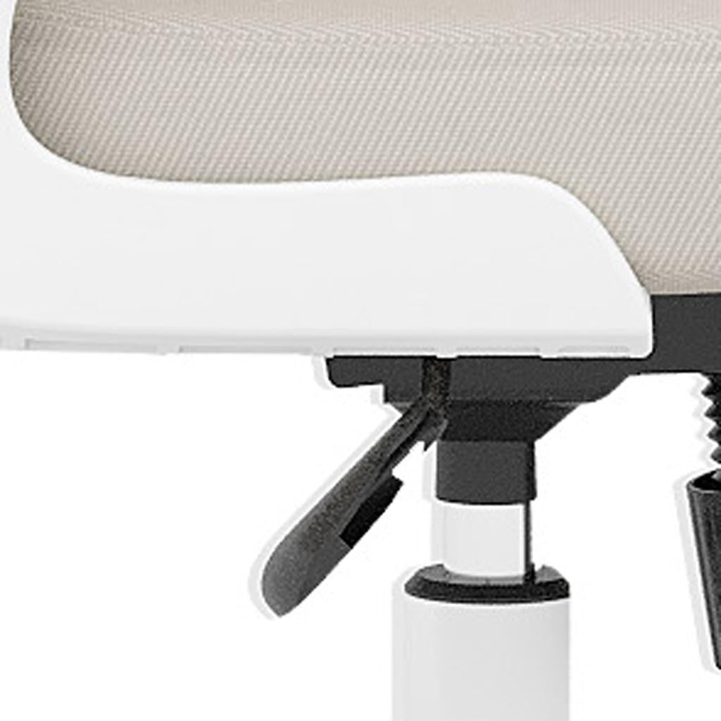 Beige White and Black Adjustable Height Swivel Rolling Office Chair - GreatEagleInc