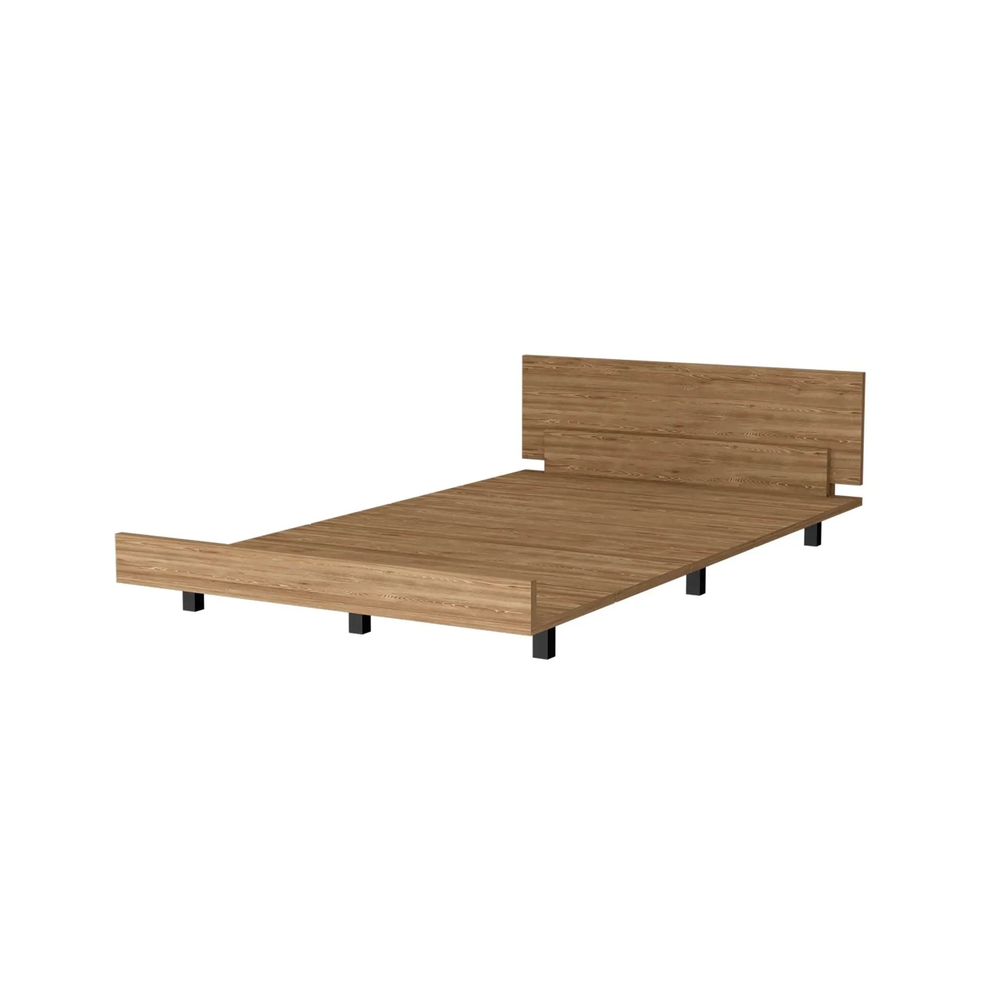 Beige Wood Twin Bed Frame Homeroots Bed & Bath