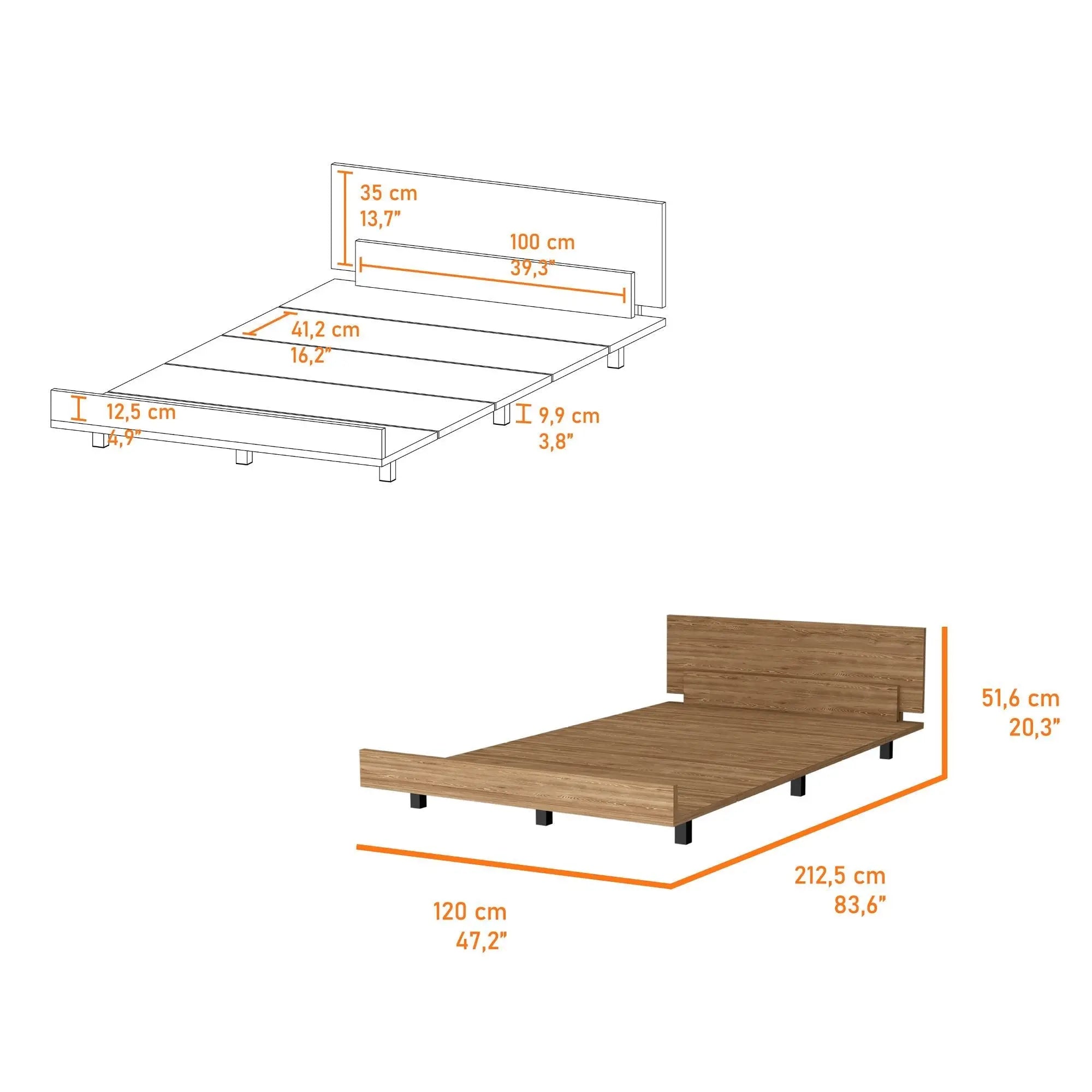 Beige Wood Twin Bed Frame Homeroots Bed & Bath