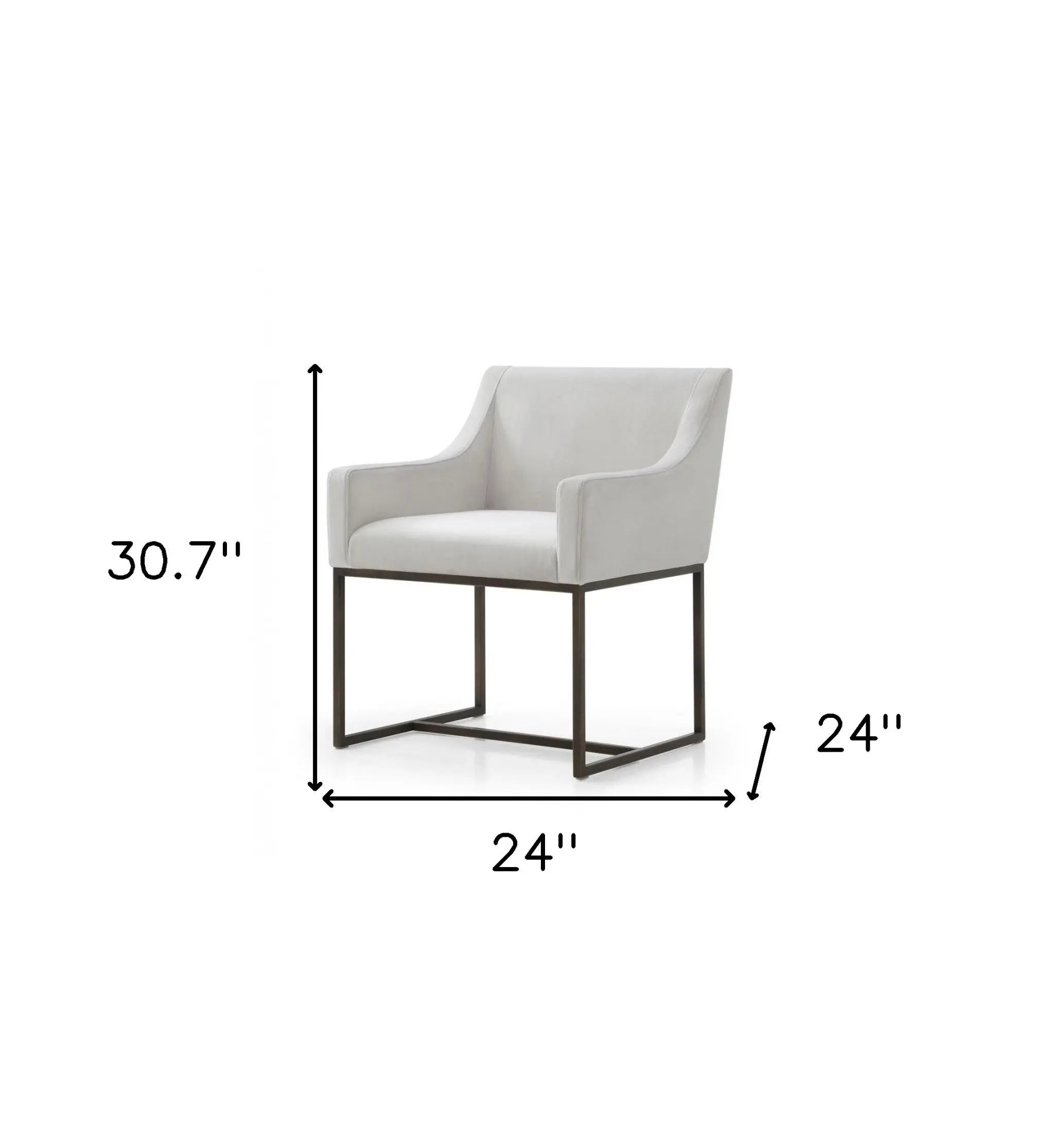 Beige and Antiqued Brass Upholstered Fabric Dining Arm Chair Homeroots Kitchen & Dining