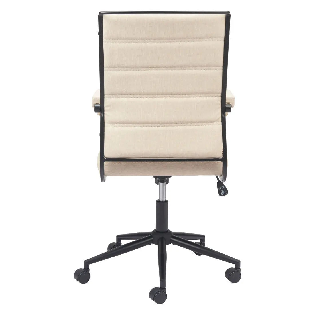 Beige and Black Adjustable Height Swivel Rolling Office Chair Homeroots Office