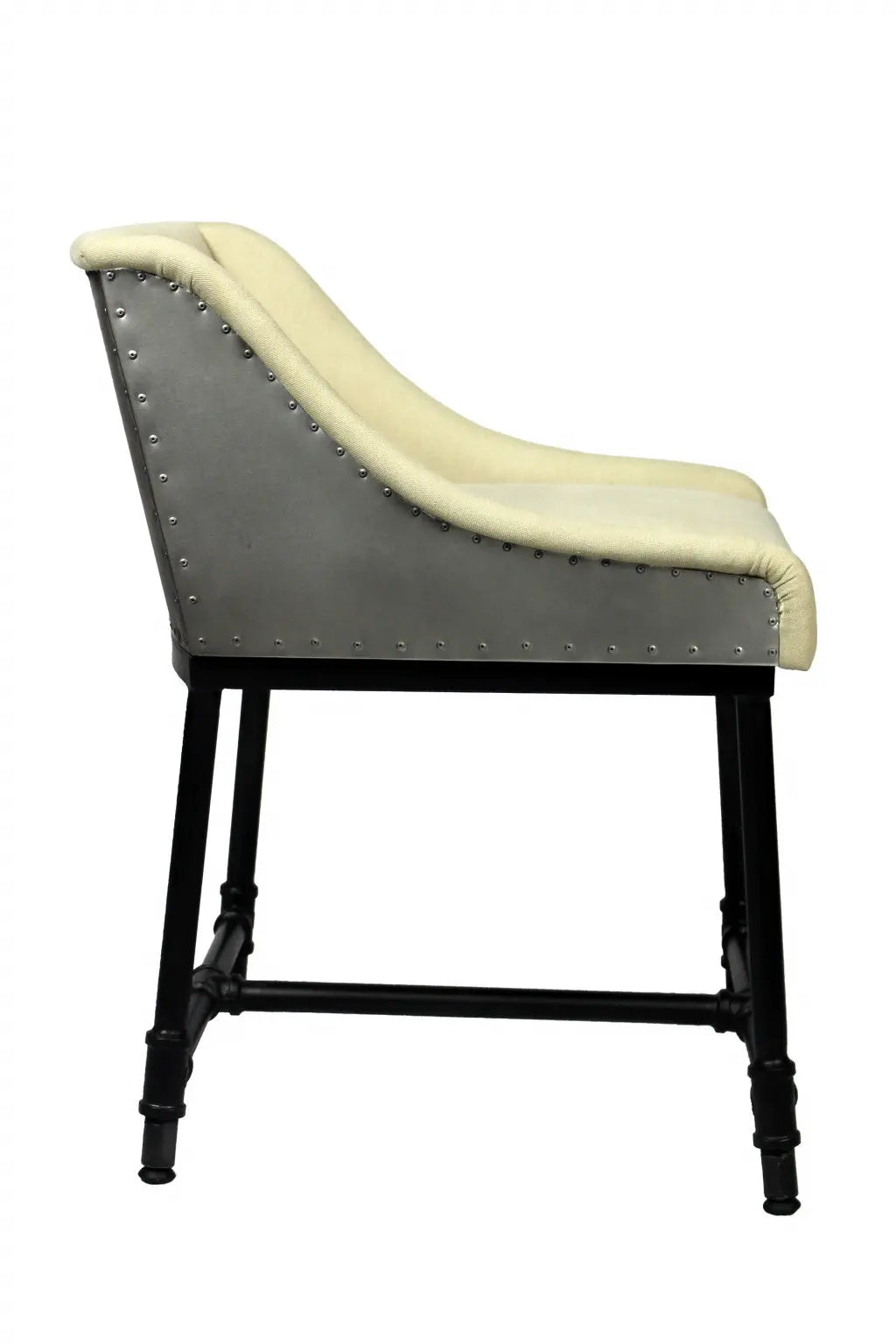 Beige and Black Linen Dining Arm Chair Homeroots Kitchen & Dining