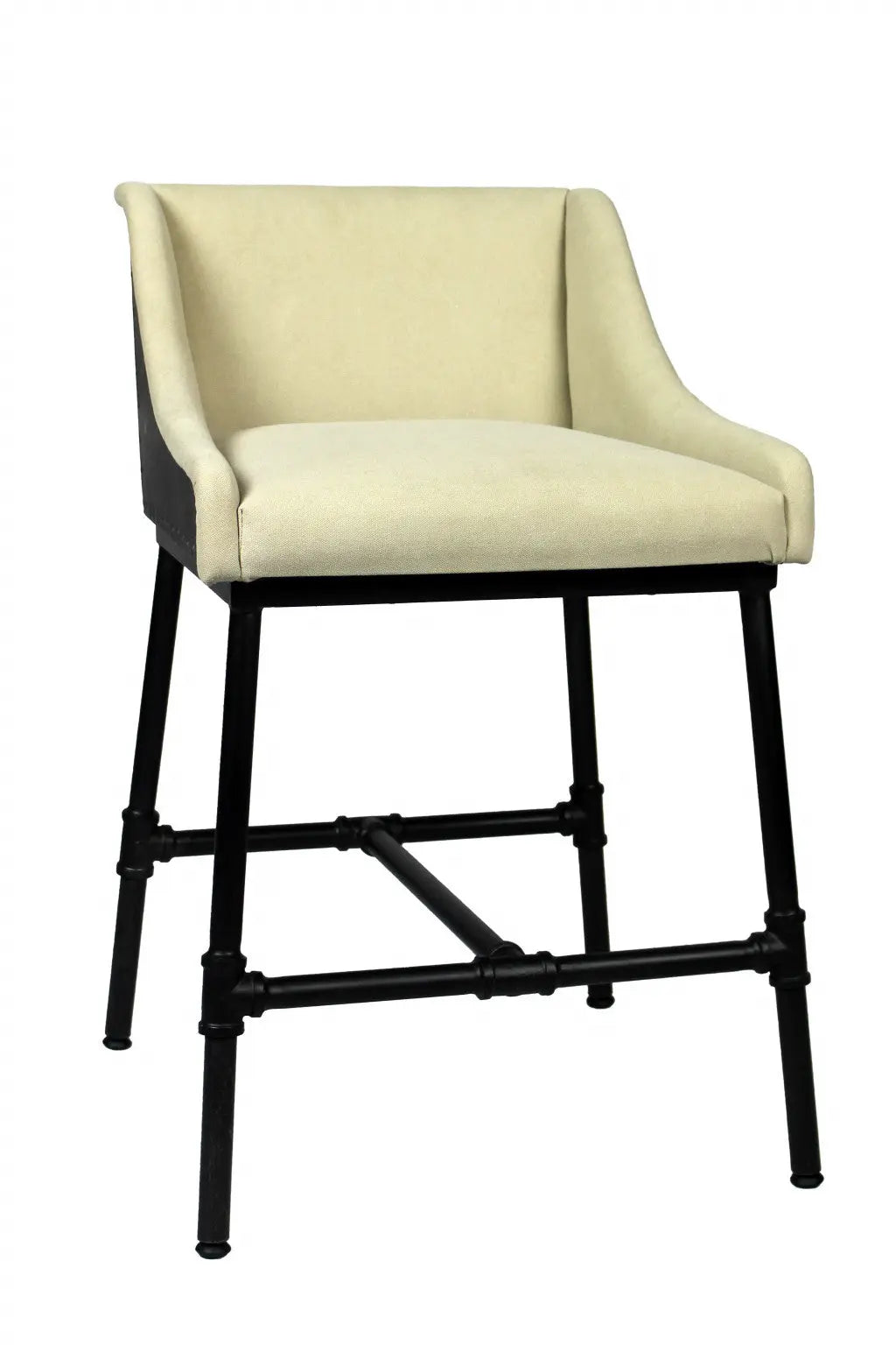 Beige and Black Linen Dining Arm Chair Homeroots Kitchen & Dining