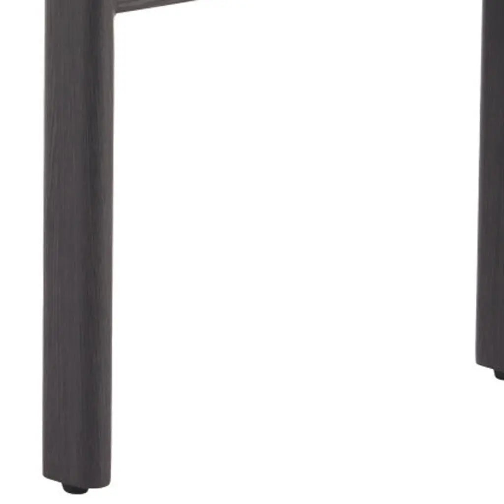 Beige and Black Upholstered Olefin And Aluminum Open Back Dining Side Chair Homeroots