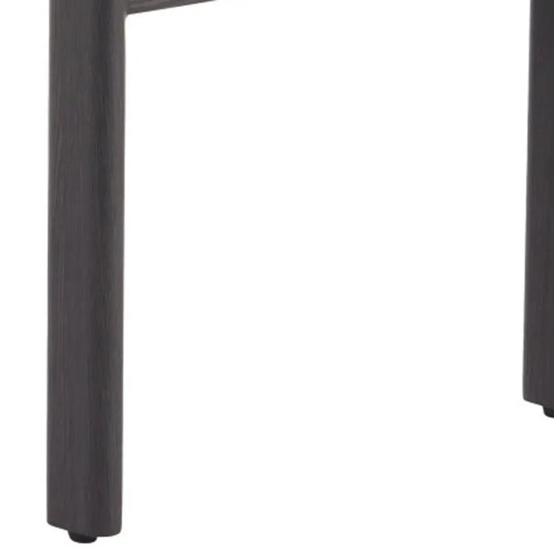 Beige and Black Upholstered Olefin And Aluminum Open Back Dining Side Chair Homeroots