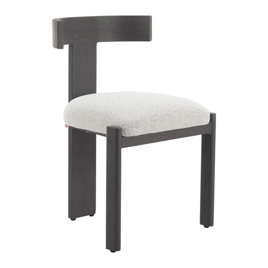 Beige and Black Upholstered Olefin And Aluminum Open Back Dining Side Chair Homeroots