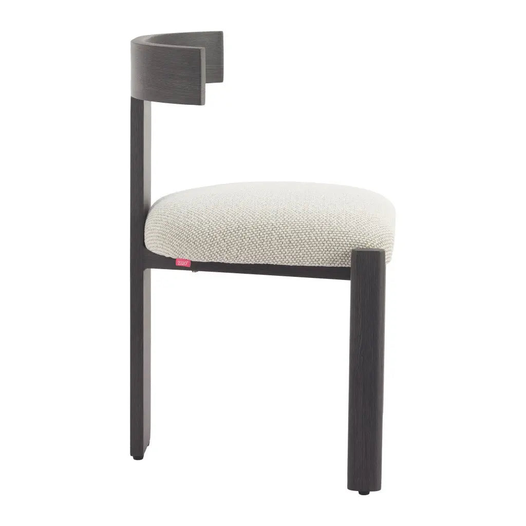 Beige and Black Upholstered Olefin And Aluminum Open Back Dining Side Chair Homeroots