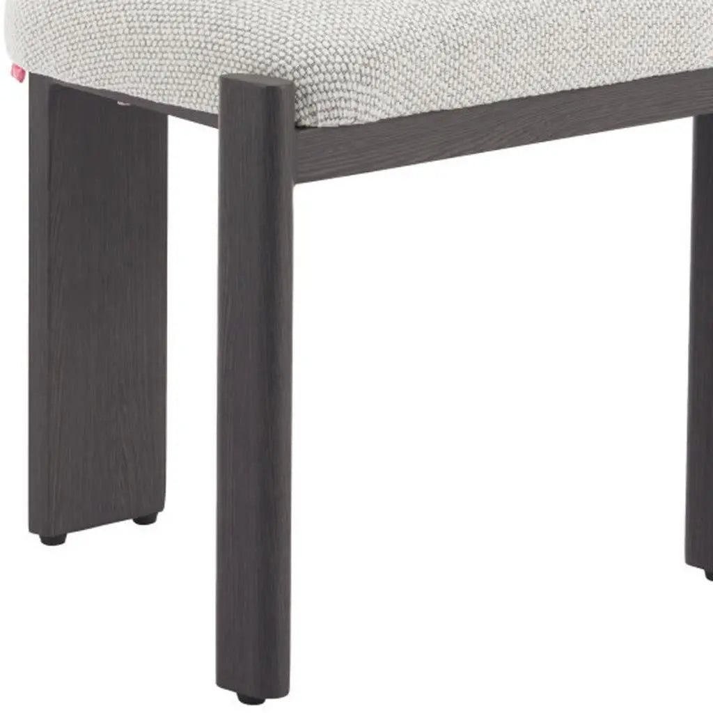Beige and Black Upholstered Olefin And Aluminum Open Back Dining Side Chair Homeroots