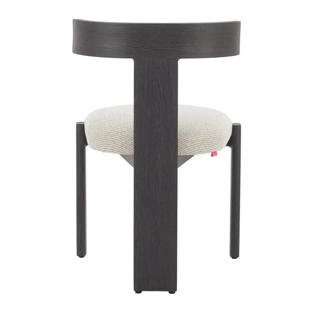 Beige and Black Upholstered Olefin And Aluminum Open Back Dining Side Chair Homeroots