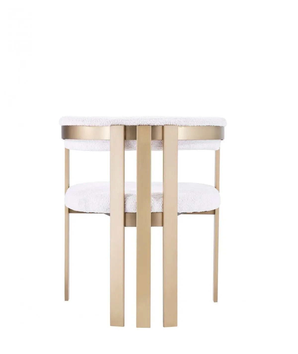 Beige and Gold Upholstered Velvet Slat Back Dining Arm Chair Homeroots Kitchen & Dining