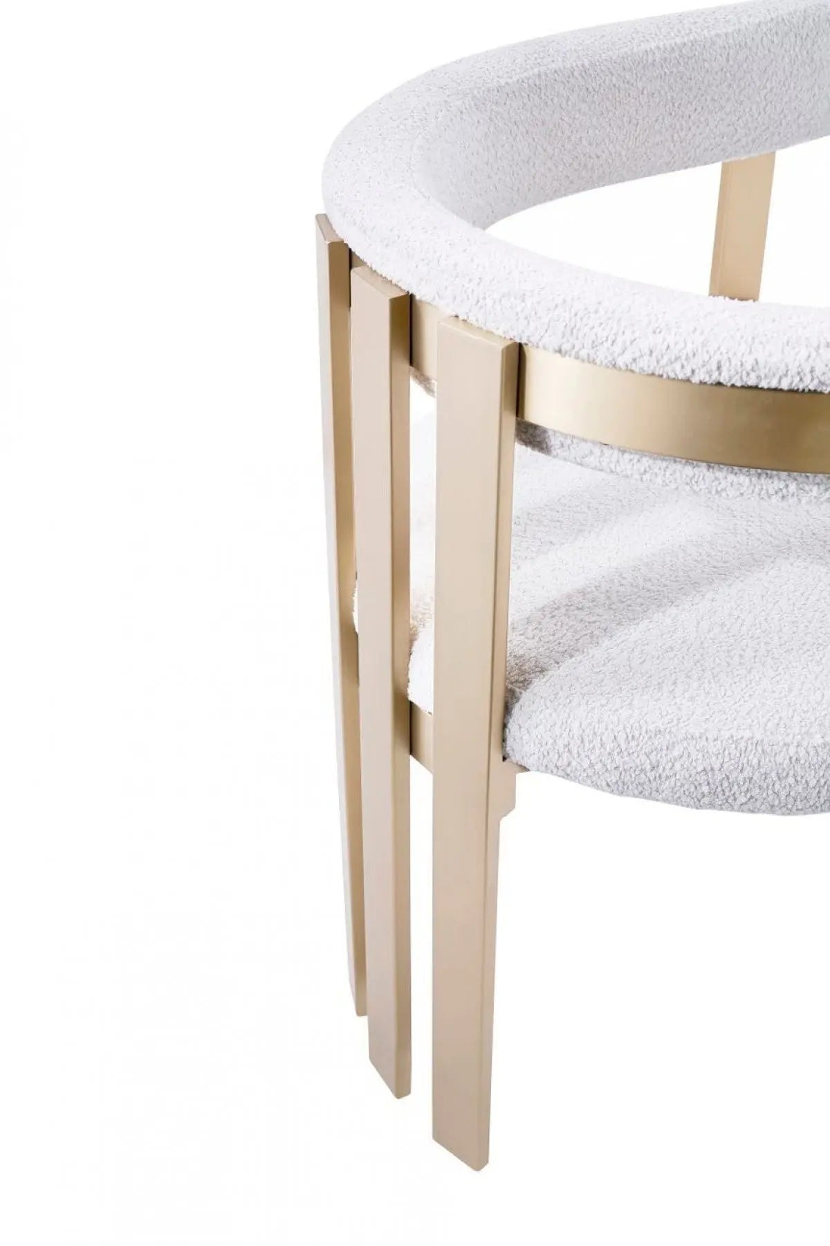 Beige and Gold Upholstered Velvet Slat Back Dining Arm Chair Homeroots Kitchen & Dining