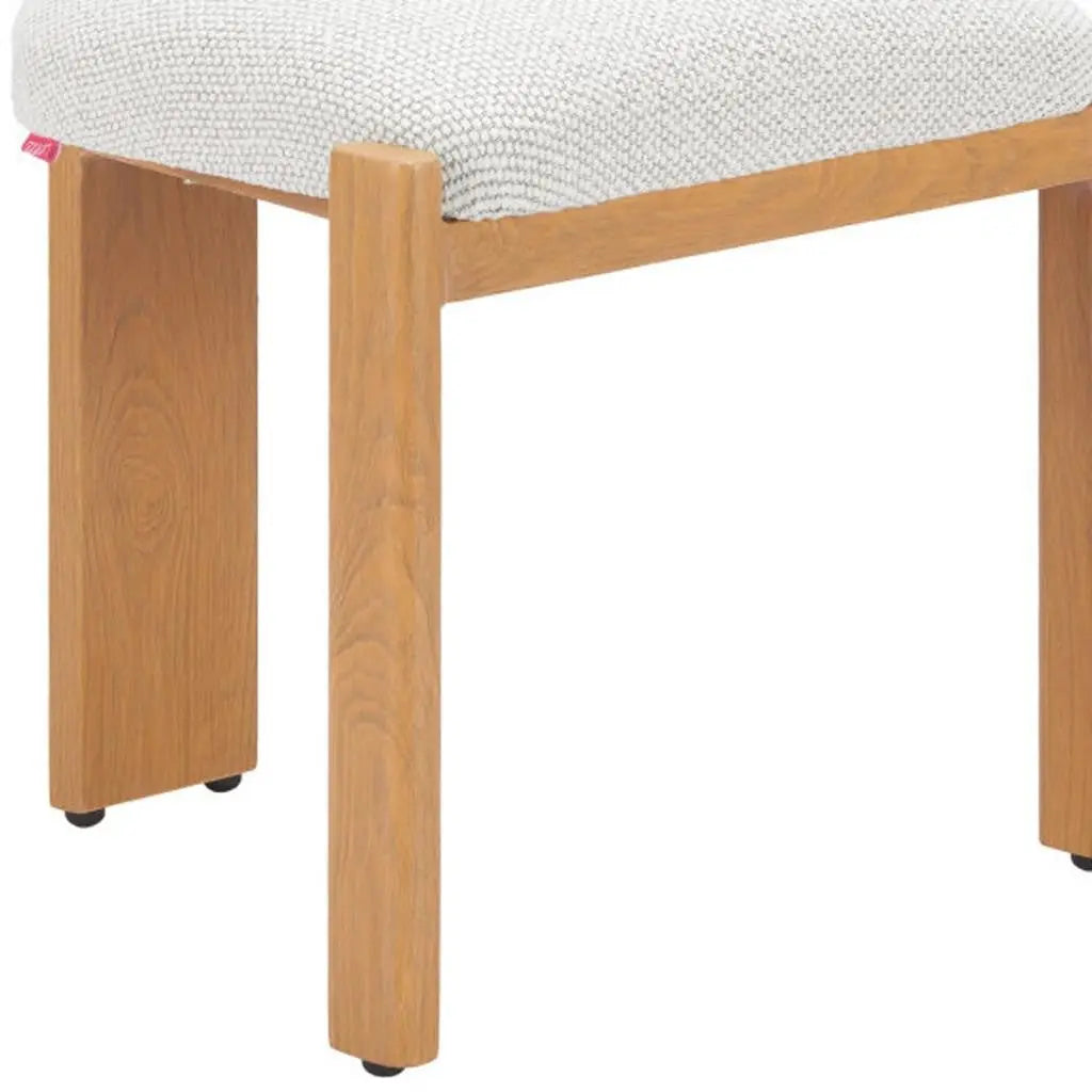 Beige and Natural Upholstered Olefin And Aluminum Open Back Dining Side Chair - GreatEagleInc