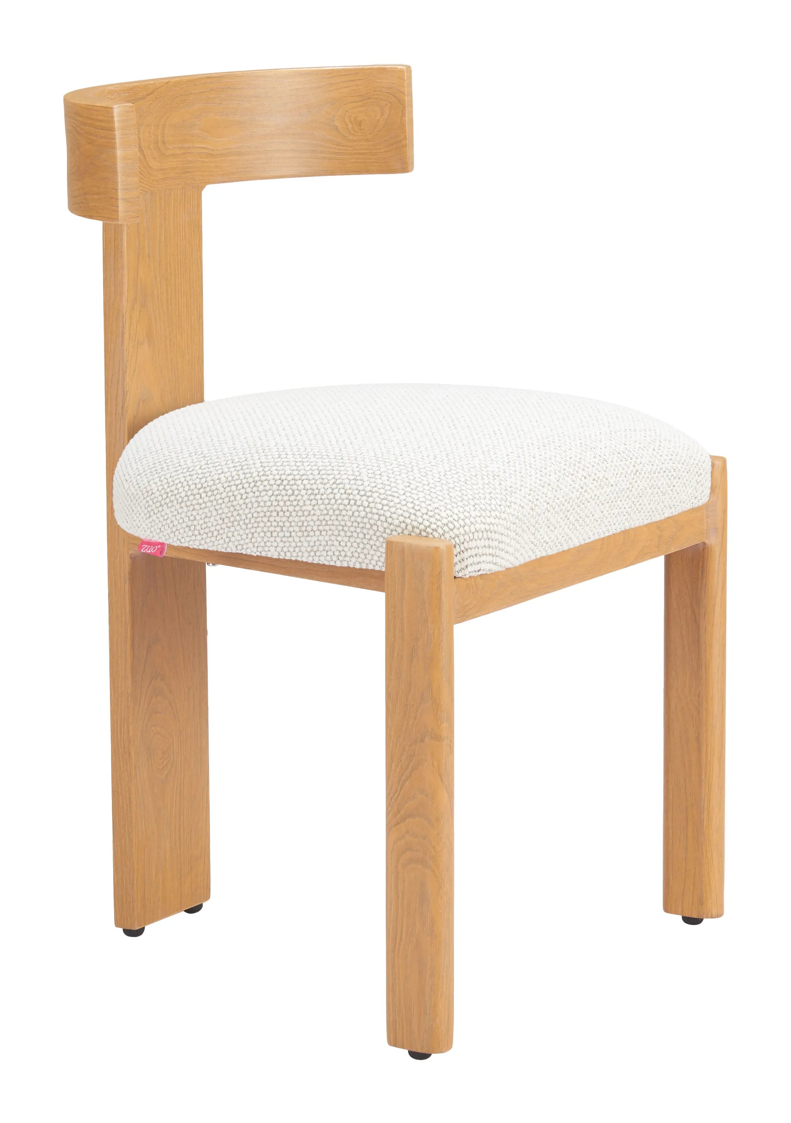 Beige and Natural Upholstered Olefin And Aluminum Open Back Dining Side Chair - GreatEagleInc