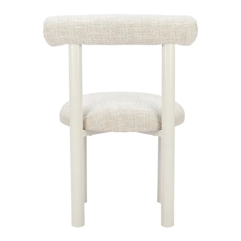 Beige and White Upholstered And Aluminum Open Back Dining Side Chair Homeroots