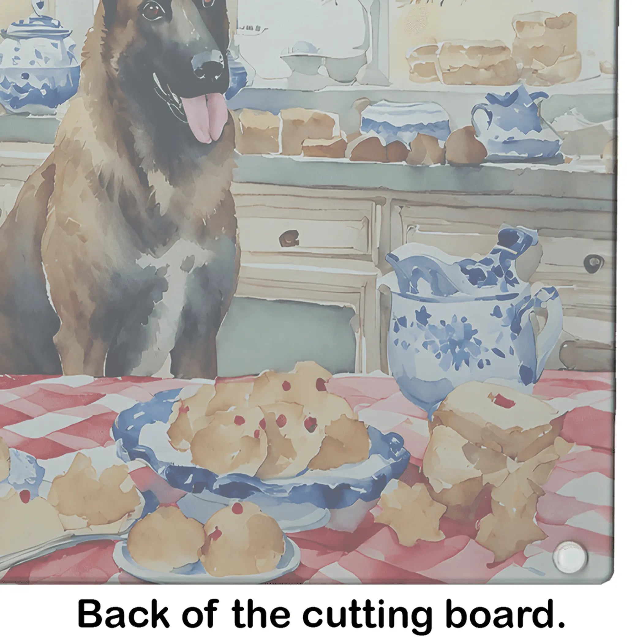 Belgian Malinois Christmas Cookies Glass Cutting Board Caroline's Treasures