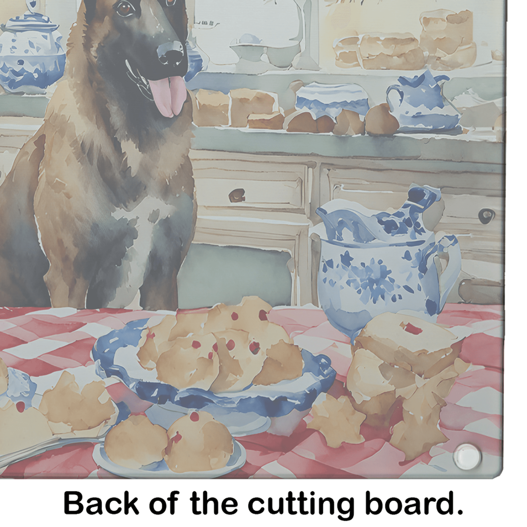 Belgian Malinois Christmas Cookies Glass Cutting Board Caroline's Treasures