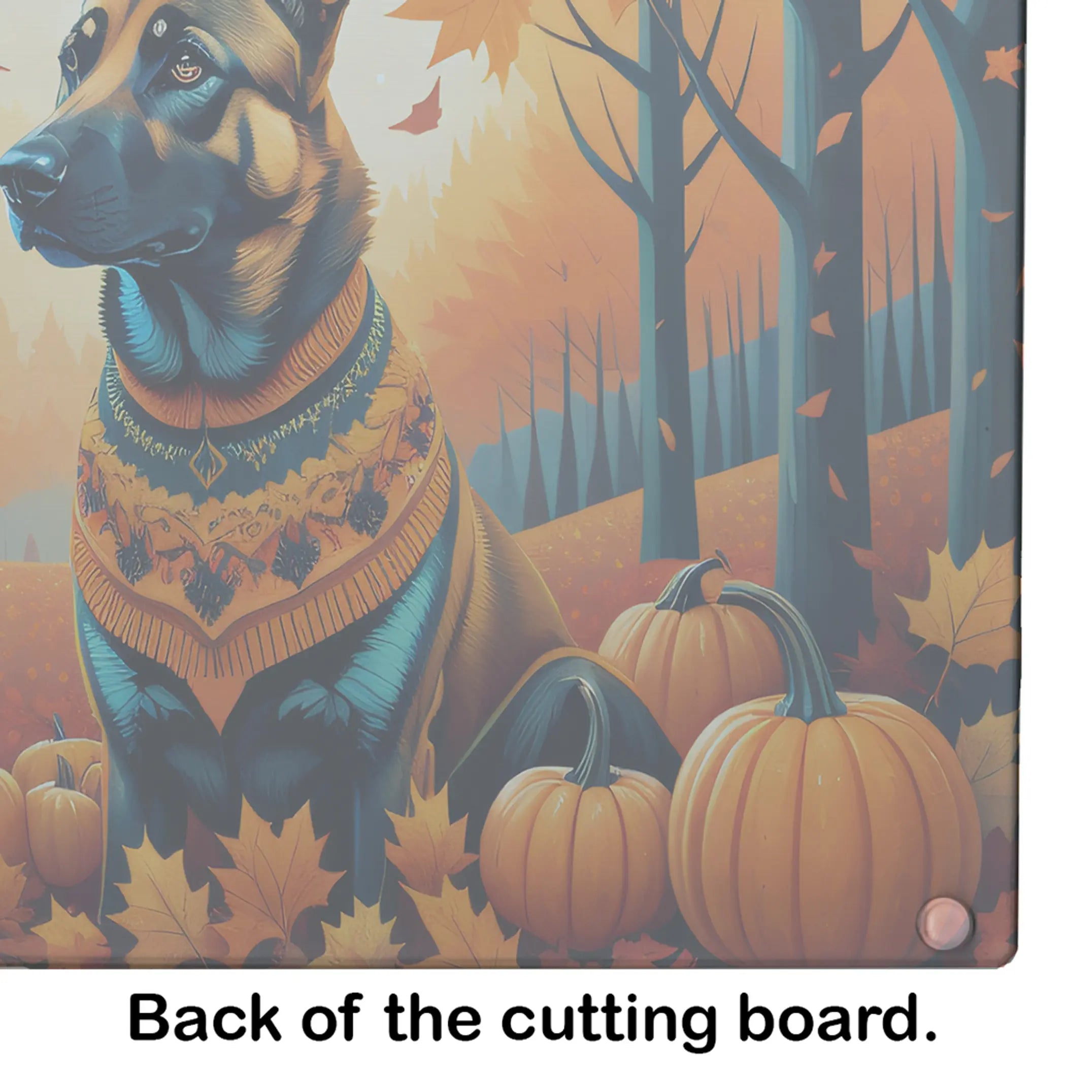 Belgian Malinois Fall Glass Cutting Board Caroline's Treasures