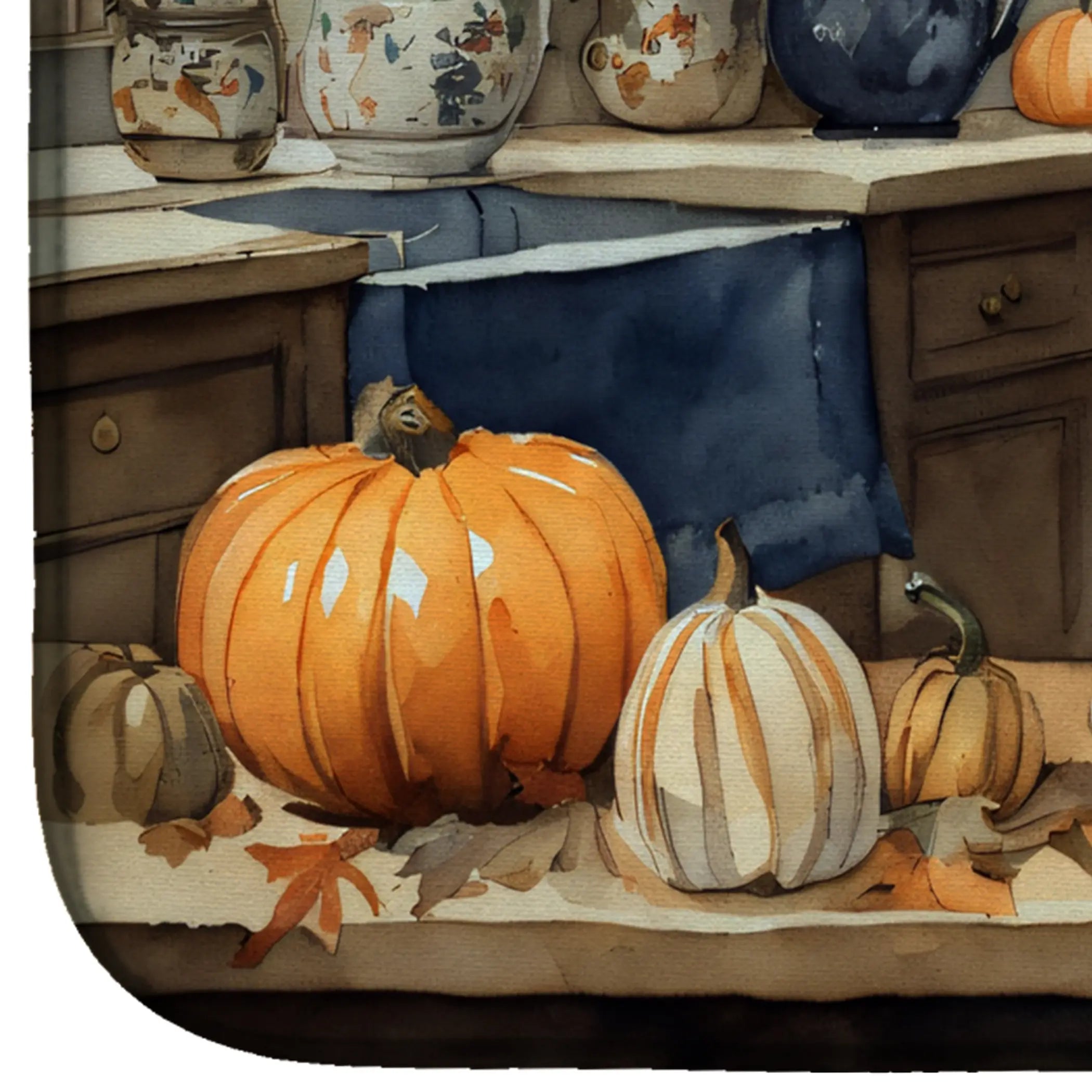 Belgian Malinois Fall Kitchen Pumpkins Dish Drying Mat Caroline's Treasures