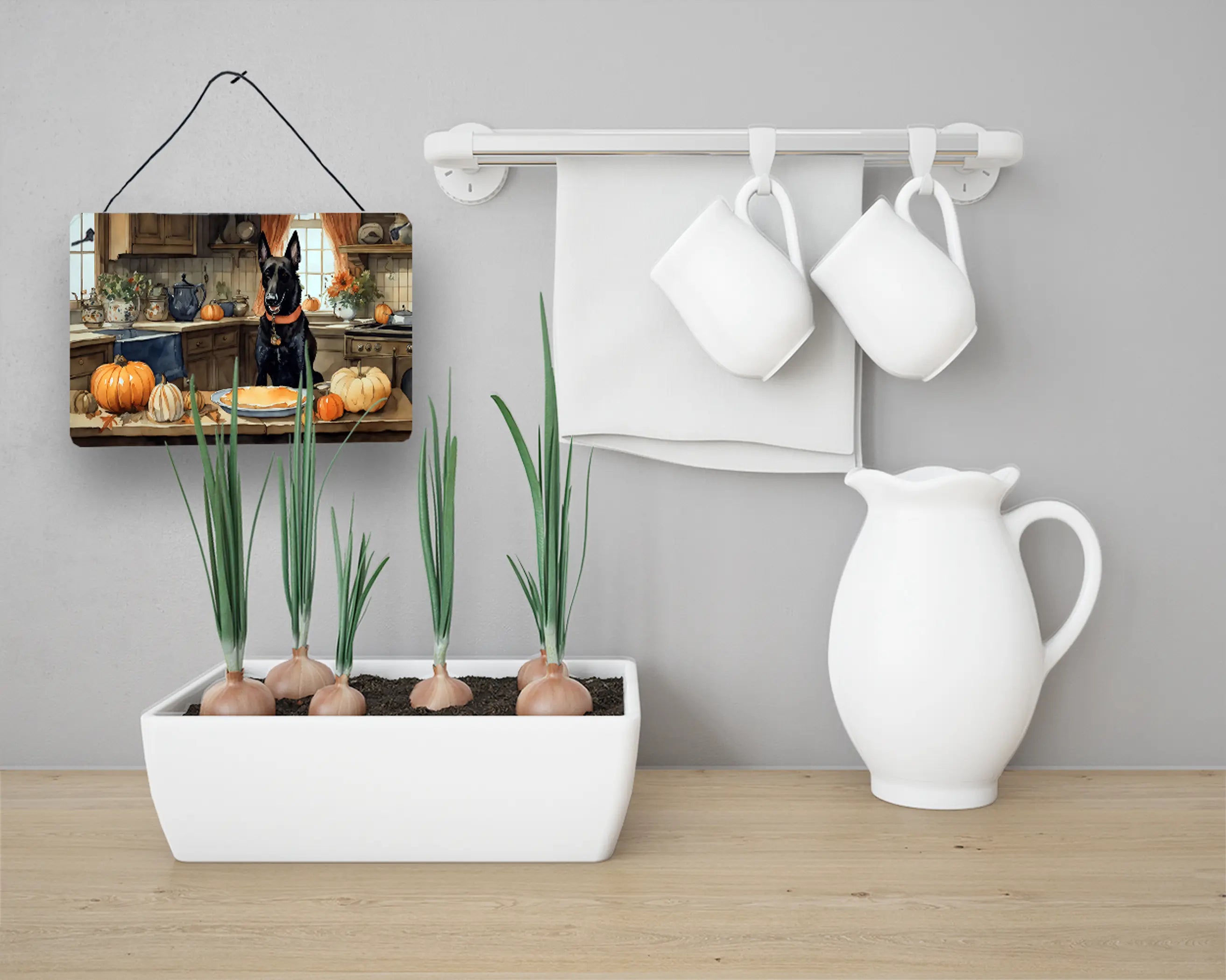 Belgian Malinois Fall Kitchen Pumpkins Wall or Door Hanging Prints Caroline's Treasures