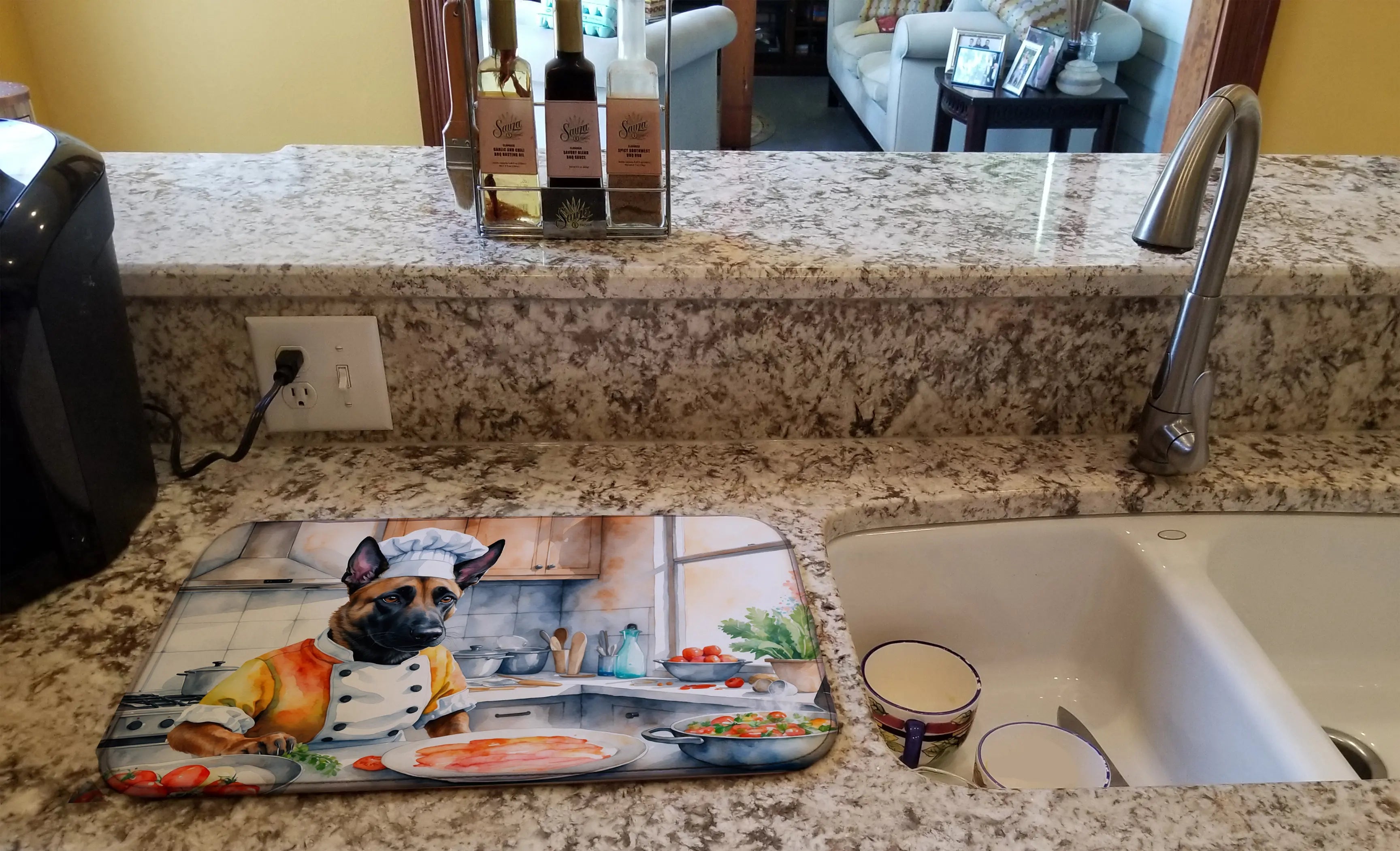 Belgian Malinois The Chef Dish Drying Mat Caroline's Treasures