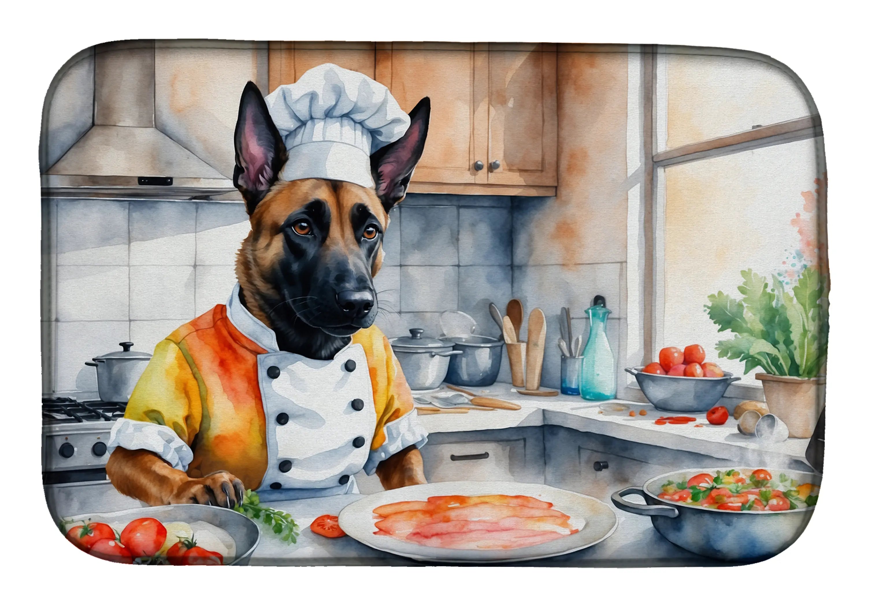 Belgian Malinois The Chef Dish Drying Mat Caroline's Treasures