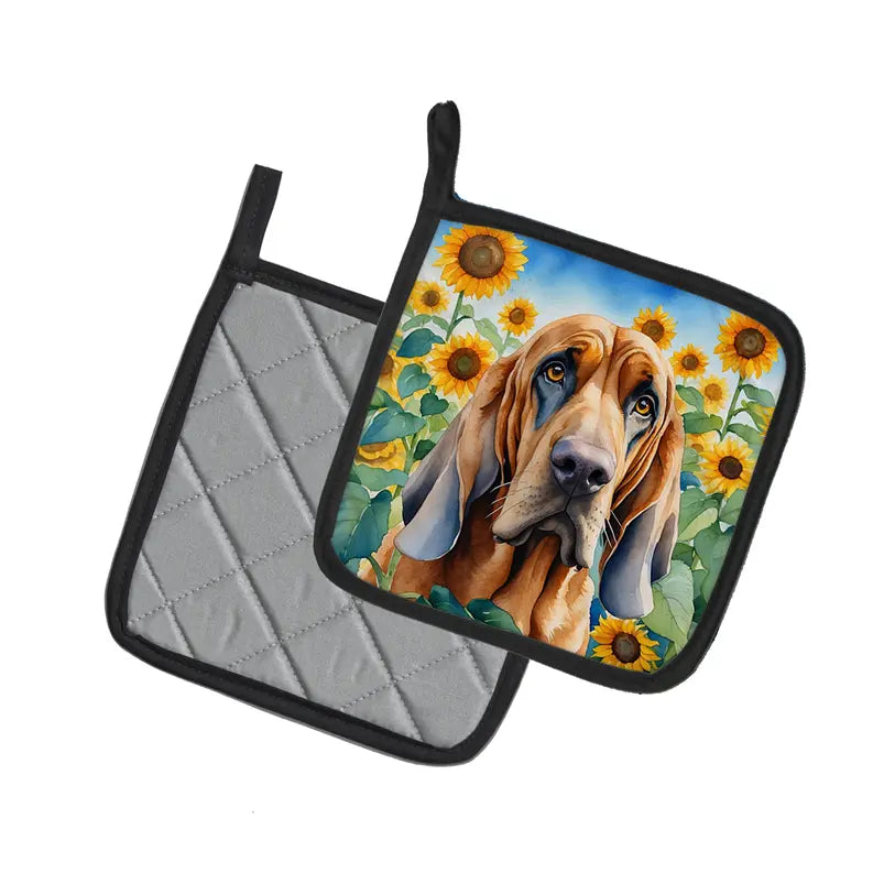 Belgian Malinois in Sunflowers Pair of Pot Holders Caroline's Treasures
