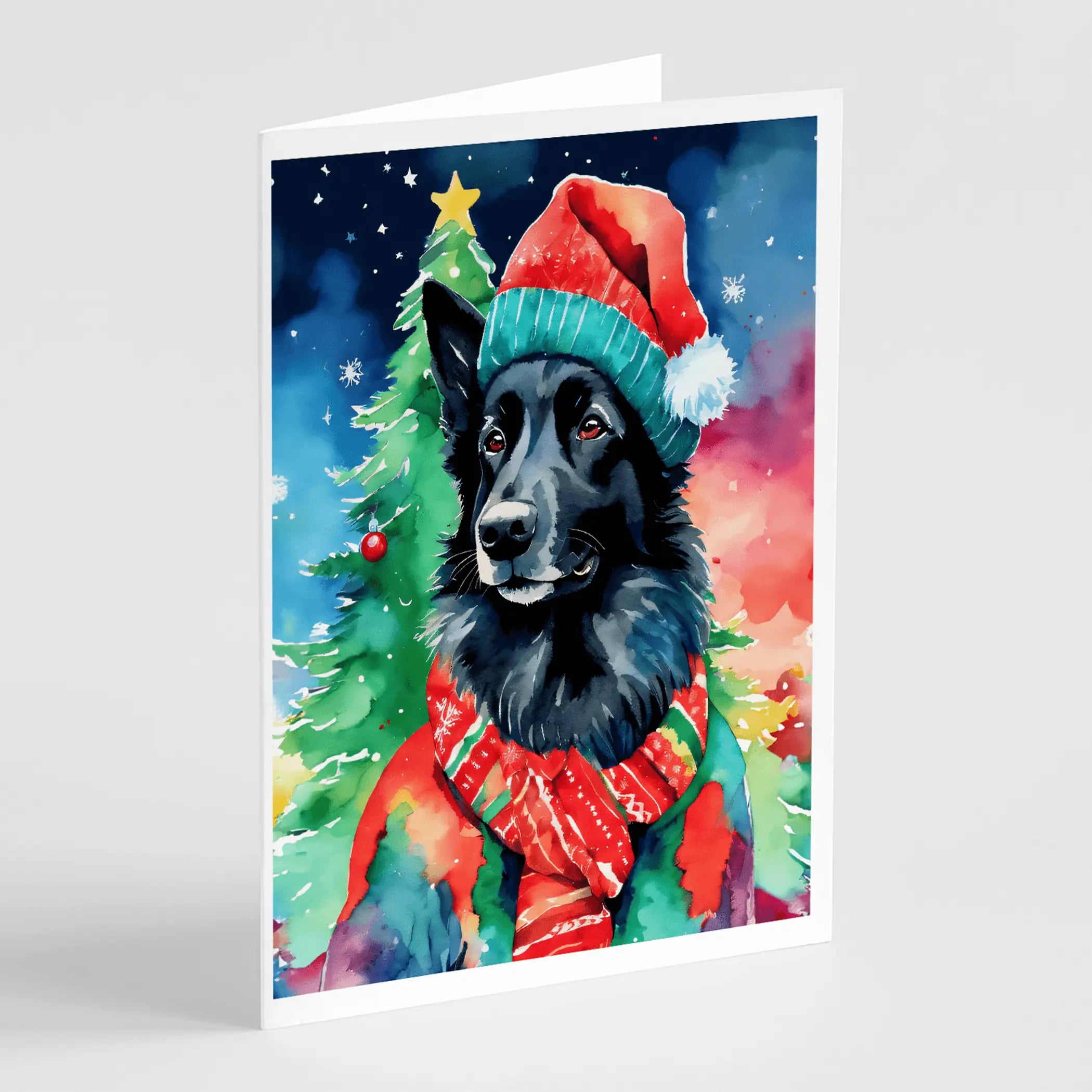 Belgian Sheepdog Christmas Greeting Cards Pack of 8 Caroline's Treasures