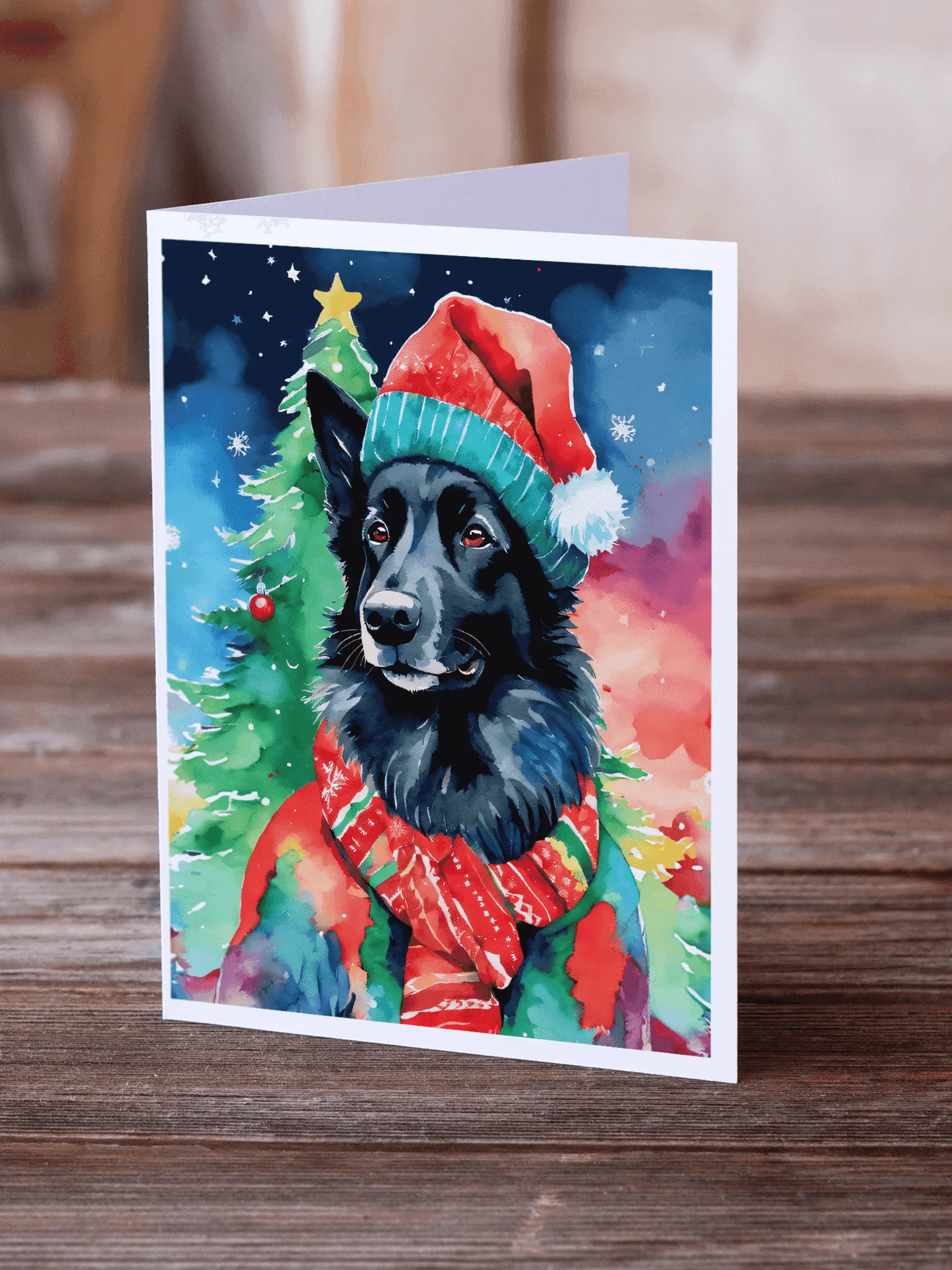 Belgian Sheepdog Christmas Greeting Cards Pack of 8 Caroline's Treasures