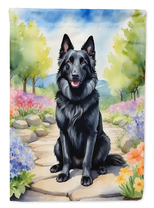 Belgian Sheepdog Spring Path Garden Flag Caroline's Treasures