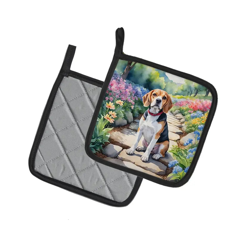 Belgian Sheepdog Spring Path Pair of Pot Holders Caroline's Treasures